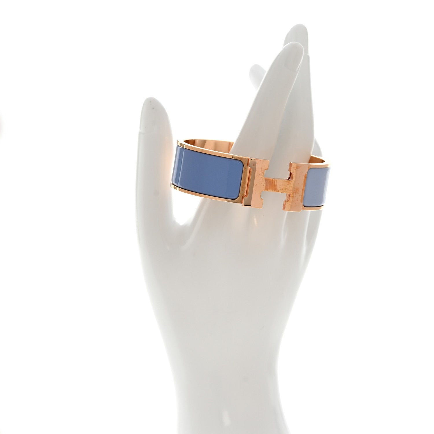 Enamel Wide Clic Clac H Bracelet GM Bleu Lavande Bleu Lupin