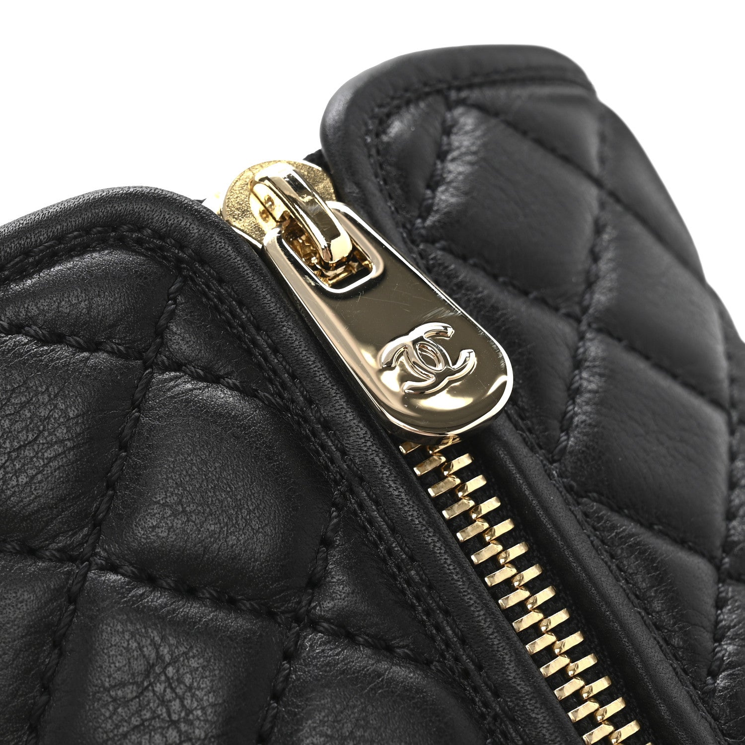 Calfskin Quilted CC Boots 38.5 Black