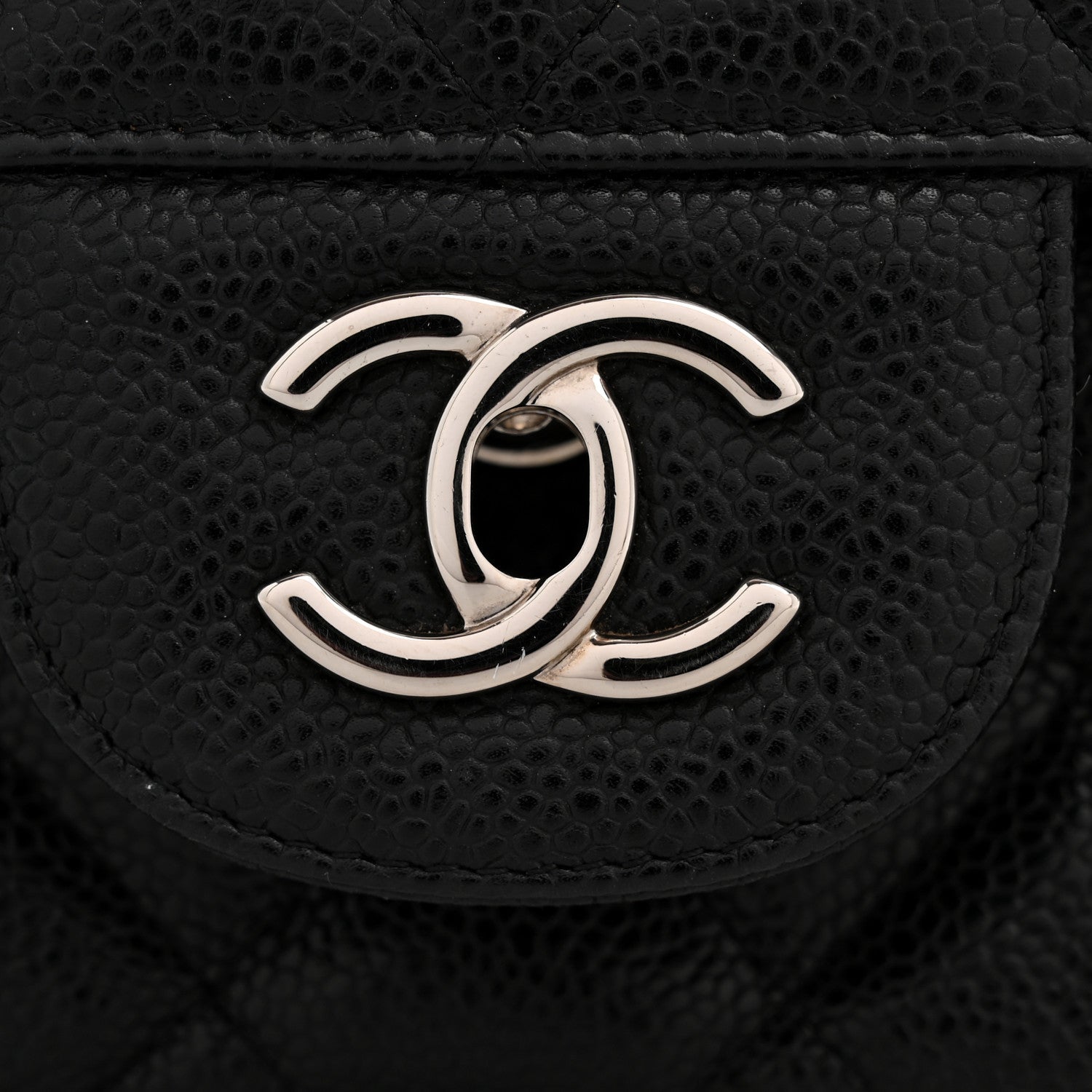 Caviar Quilted Jumbo Double Flap Black