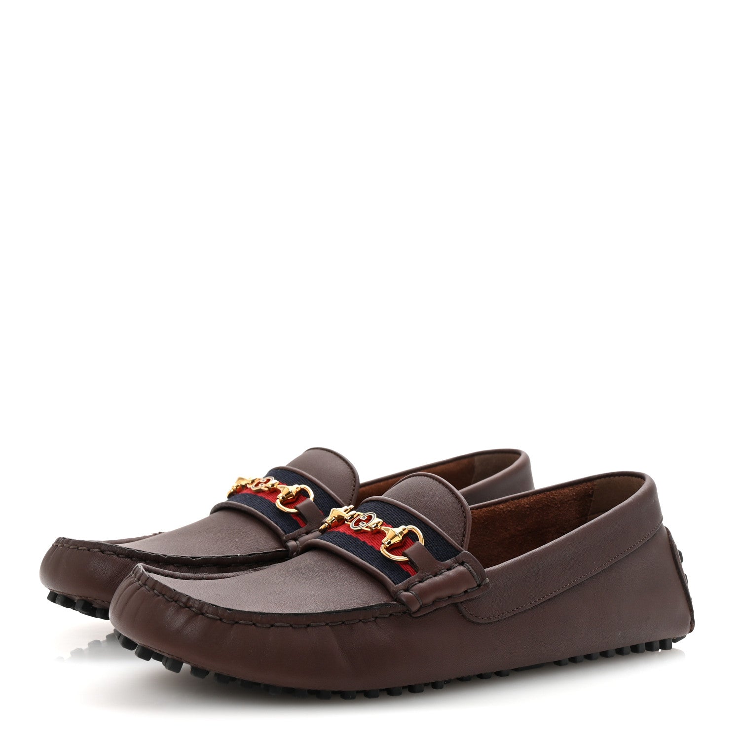Soft Clove Calfskin Web Mens Horsebit Driver Loafers 7.5 Cocoa