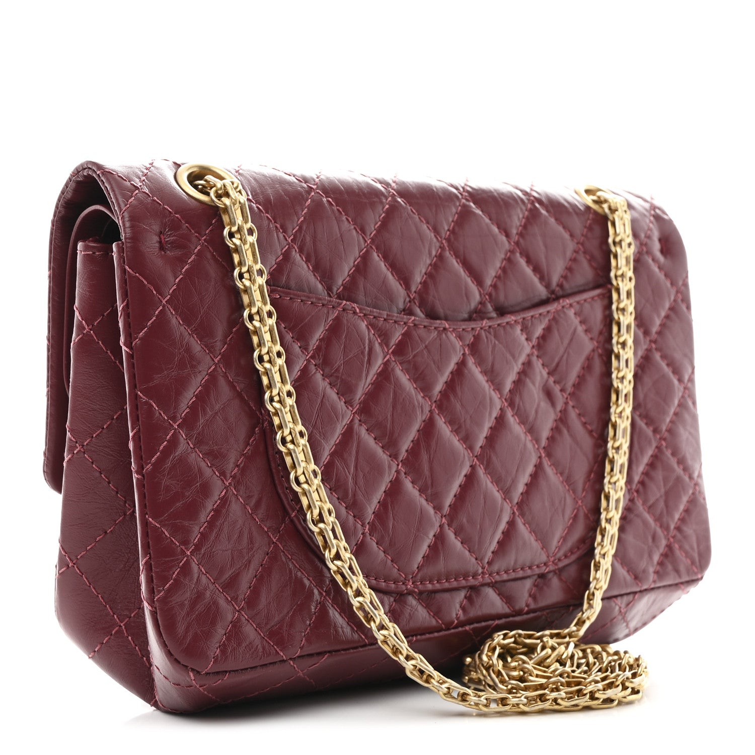 Aged Calfskin Quilted 2.55 Reissue 225 Flap Burgundy