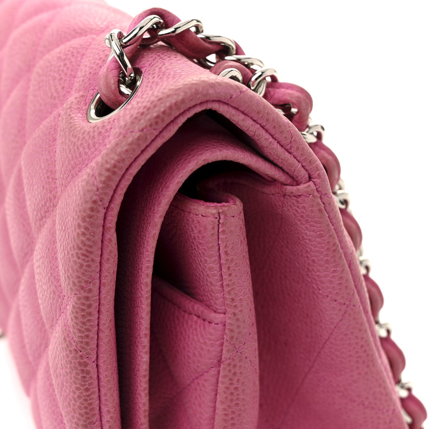 Caviar Quilted Jumbo Double Flap Pink