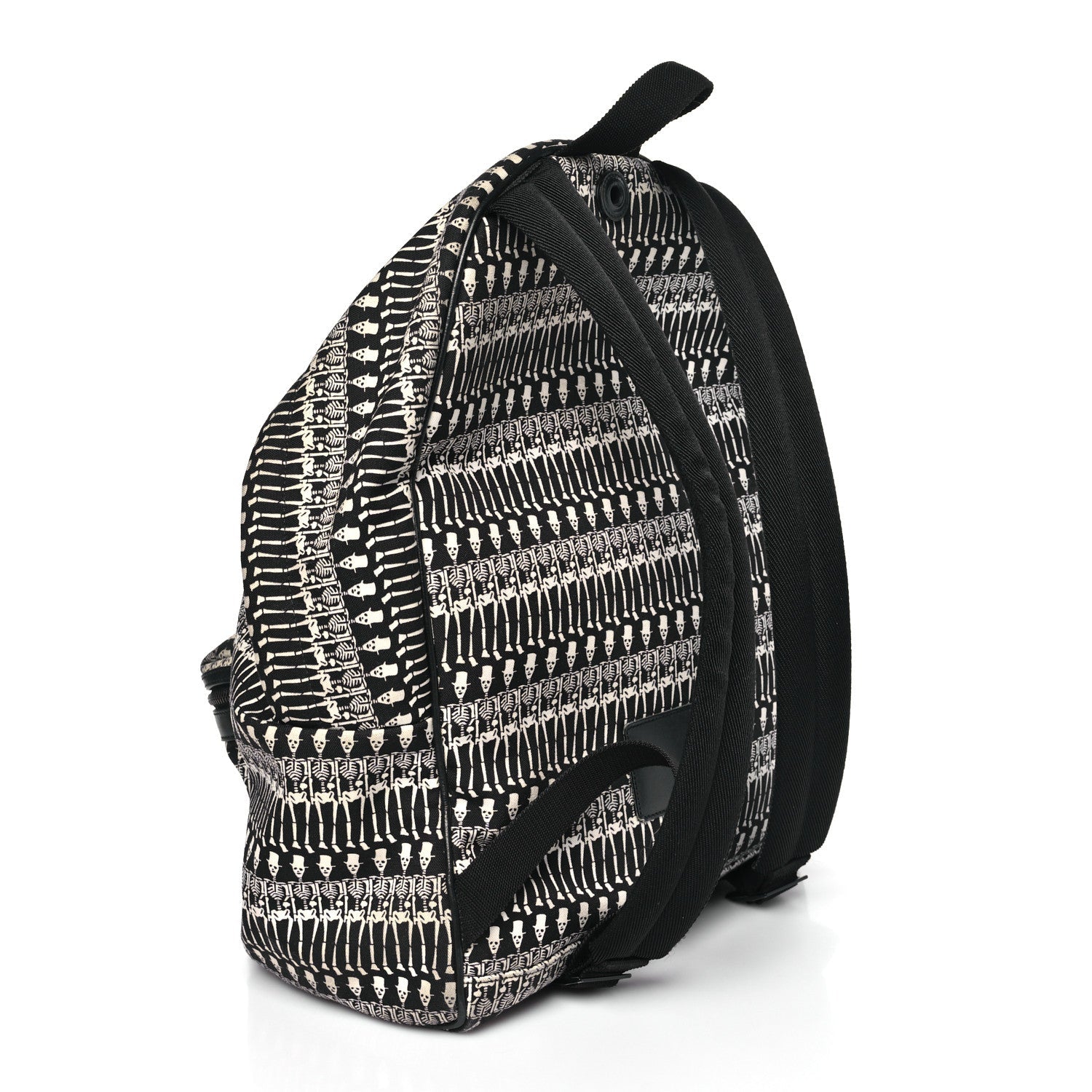 Nylon City Skeleton Print Backpack Black White
