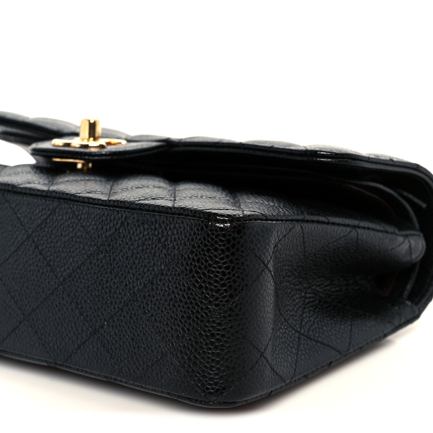 Caviar Quilted Small Double Flap Black