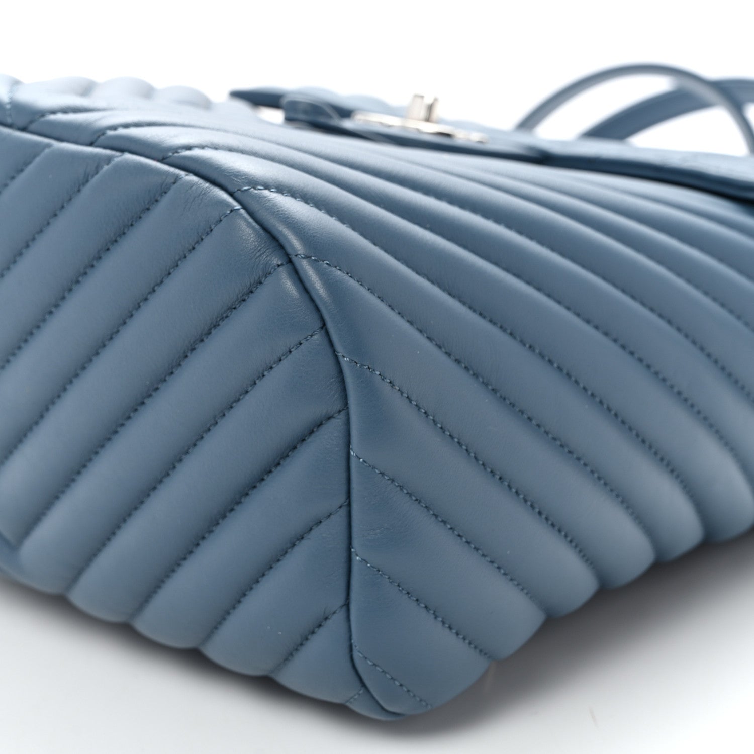 Calfskin Chevron Quilted Small Urban Spirit Backpack Blue