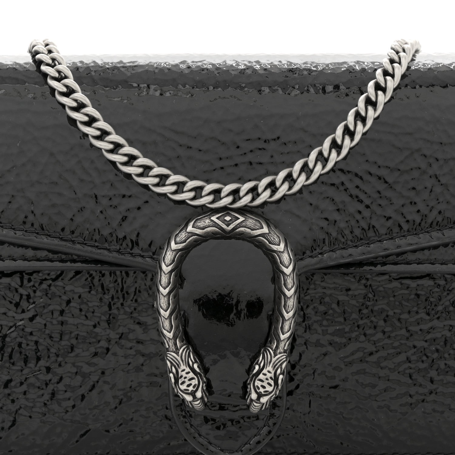 Crinkled Patent Mini Dionysus Shoulder Bag Black