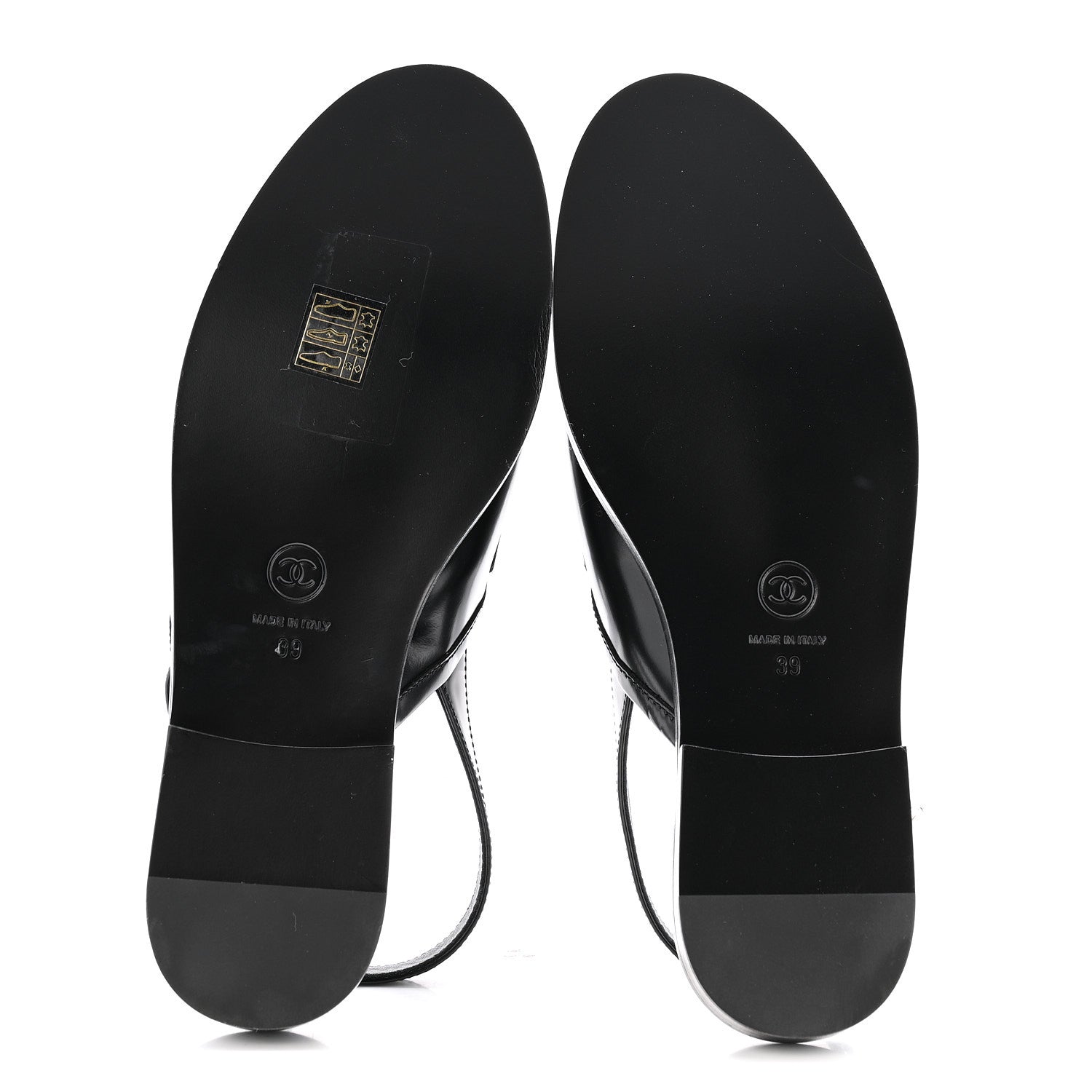 Shiny Calfskin Slingback Loafers 39 Black
