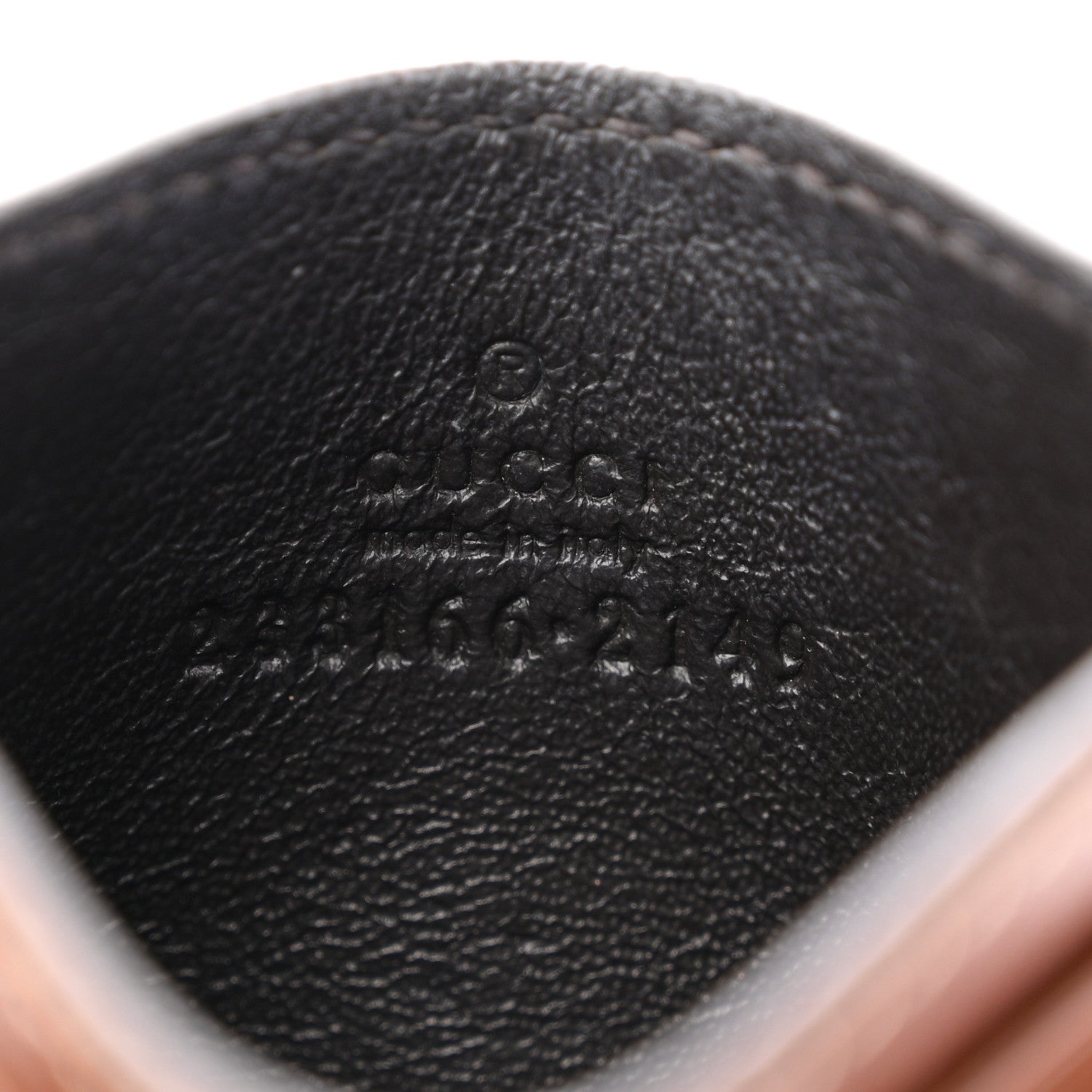 GG Supreme Monogram Calfskin Card Holder Beige Ebony Cuir