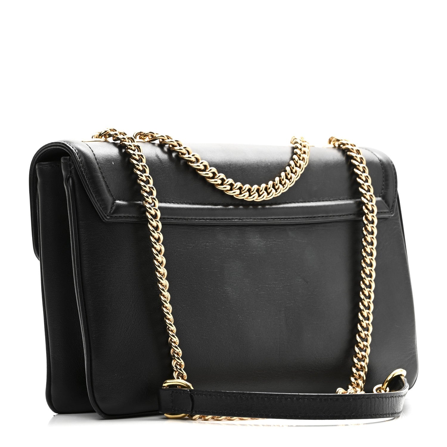 Vitello Palmellato Lux Crystal Medium Rajah Shoulder Bag Black