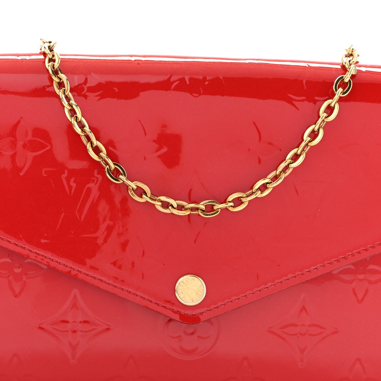 Vernis Felicie Pochette Chain Wallet Cherry