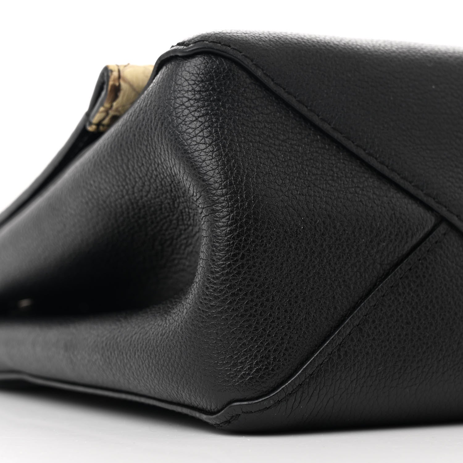 Snakeskin Lockme II Top Handle Black
