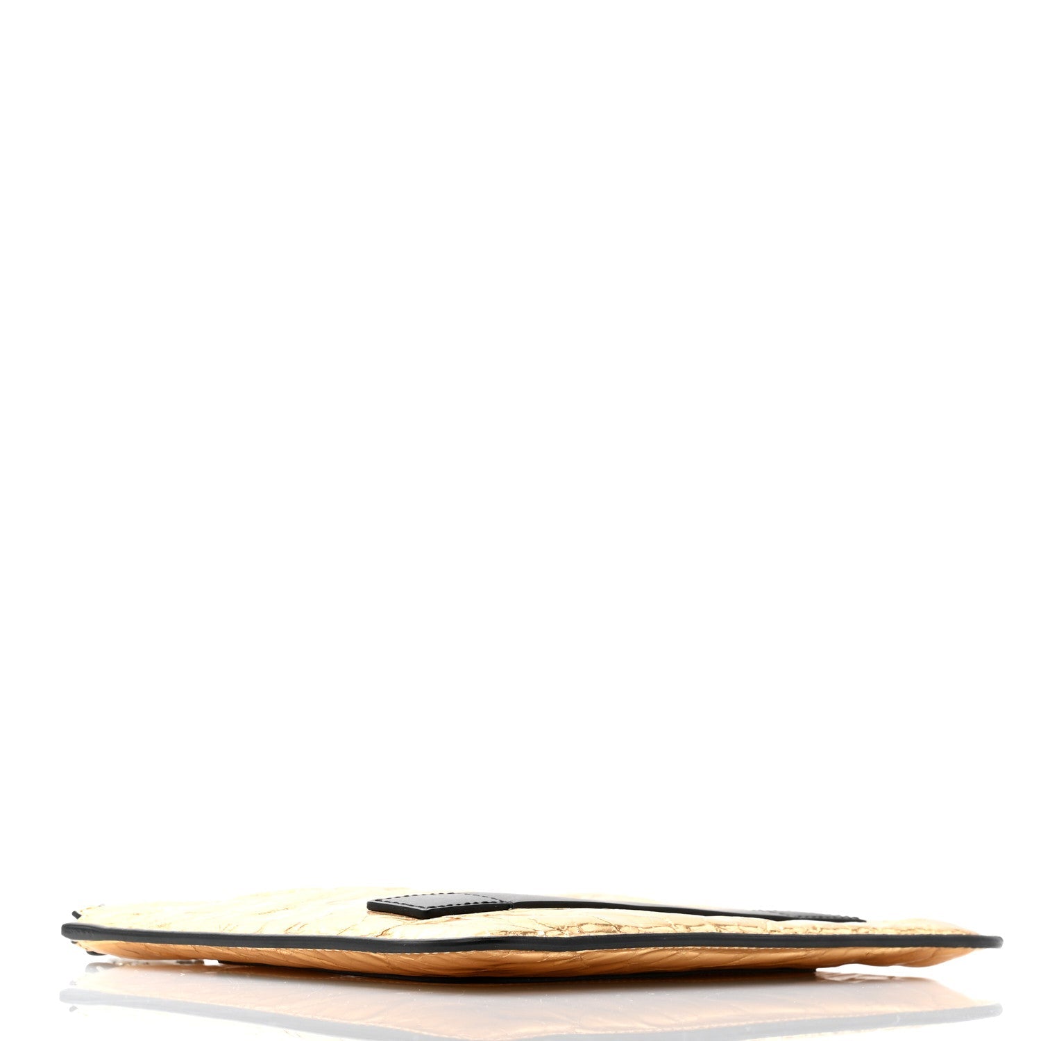 Metallic Lambskin Small Feminine Pouch Clutch Gold
