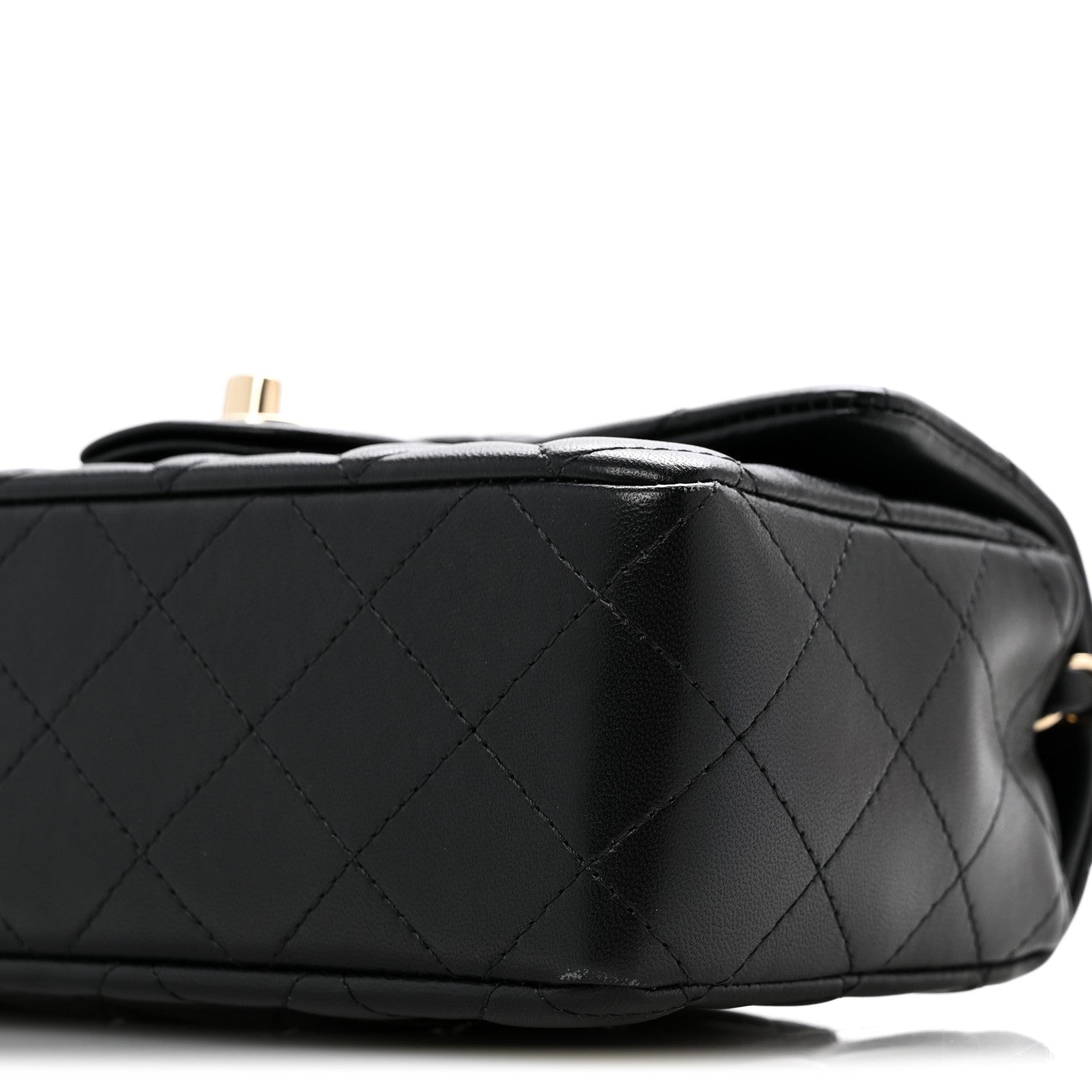 Lambskin Quilted Mini Rectangular Flap Black
