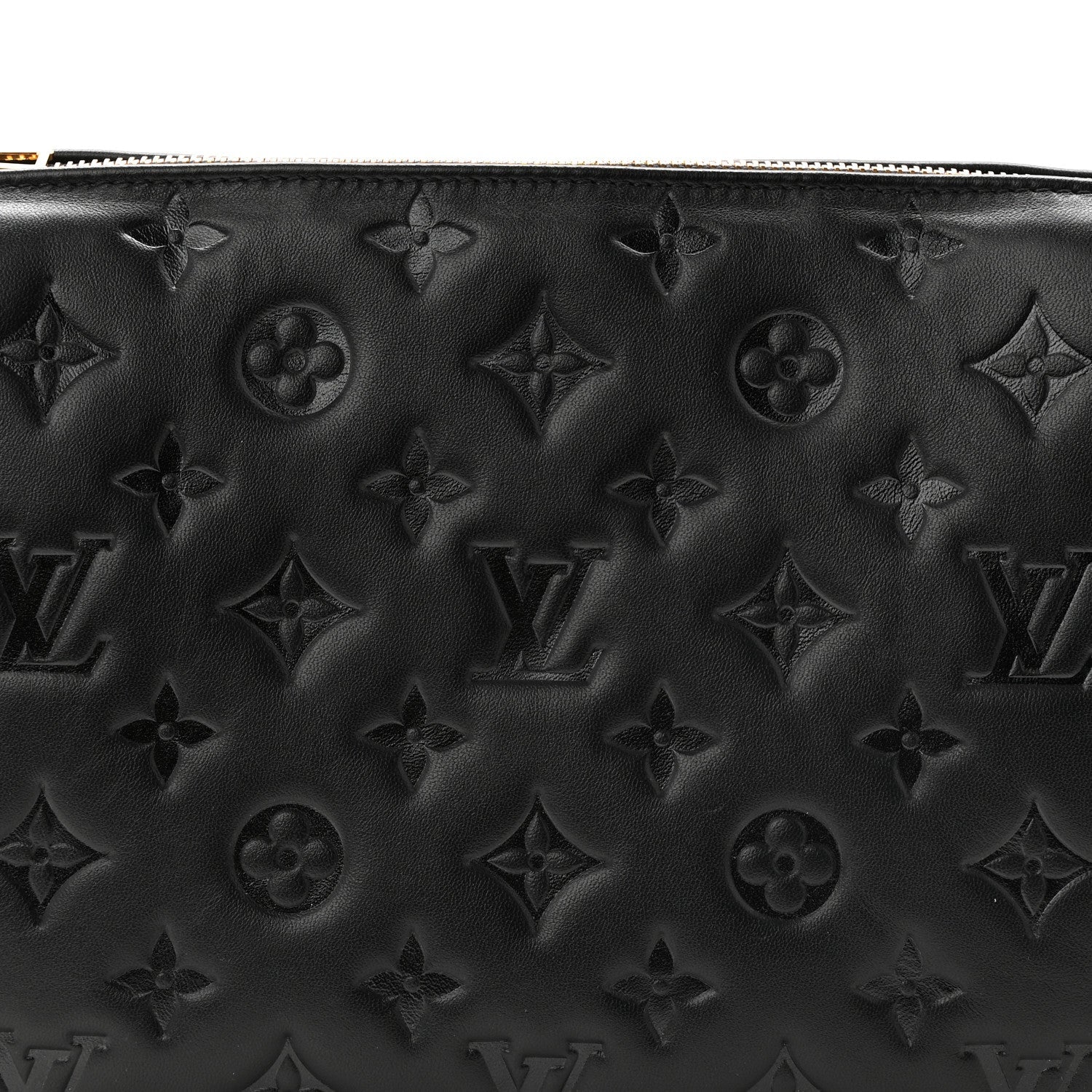 Lambskin Embossed Monogram Coussin PM Black