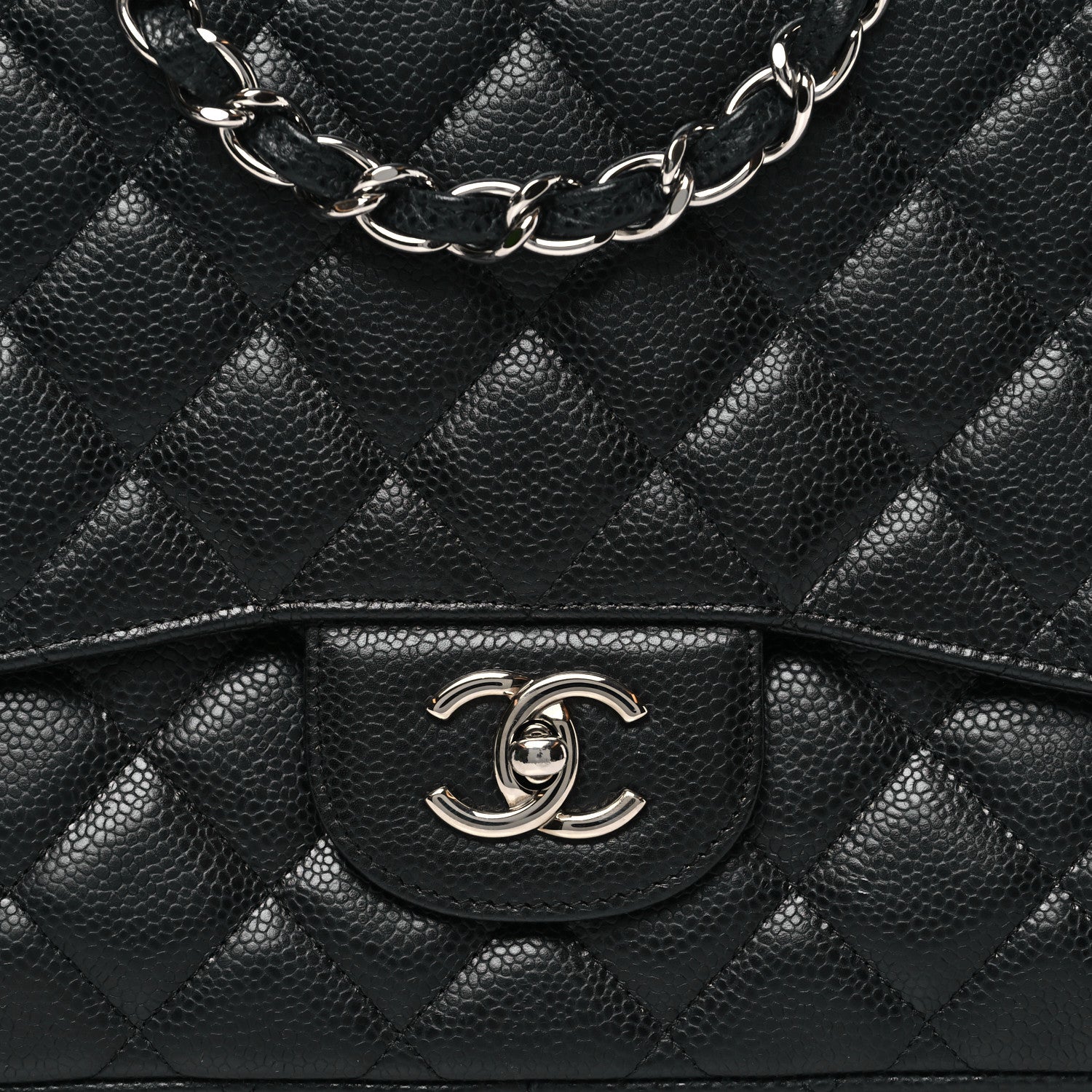 Caviar Quilted Jumbo Single Flap Black