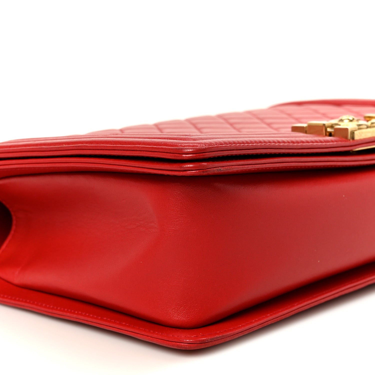 Lambskin Quilted New Medium Boy Flap Red