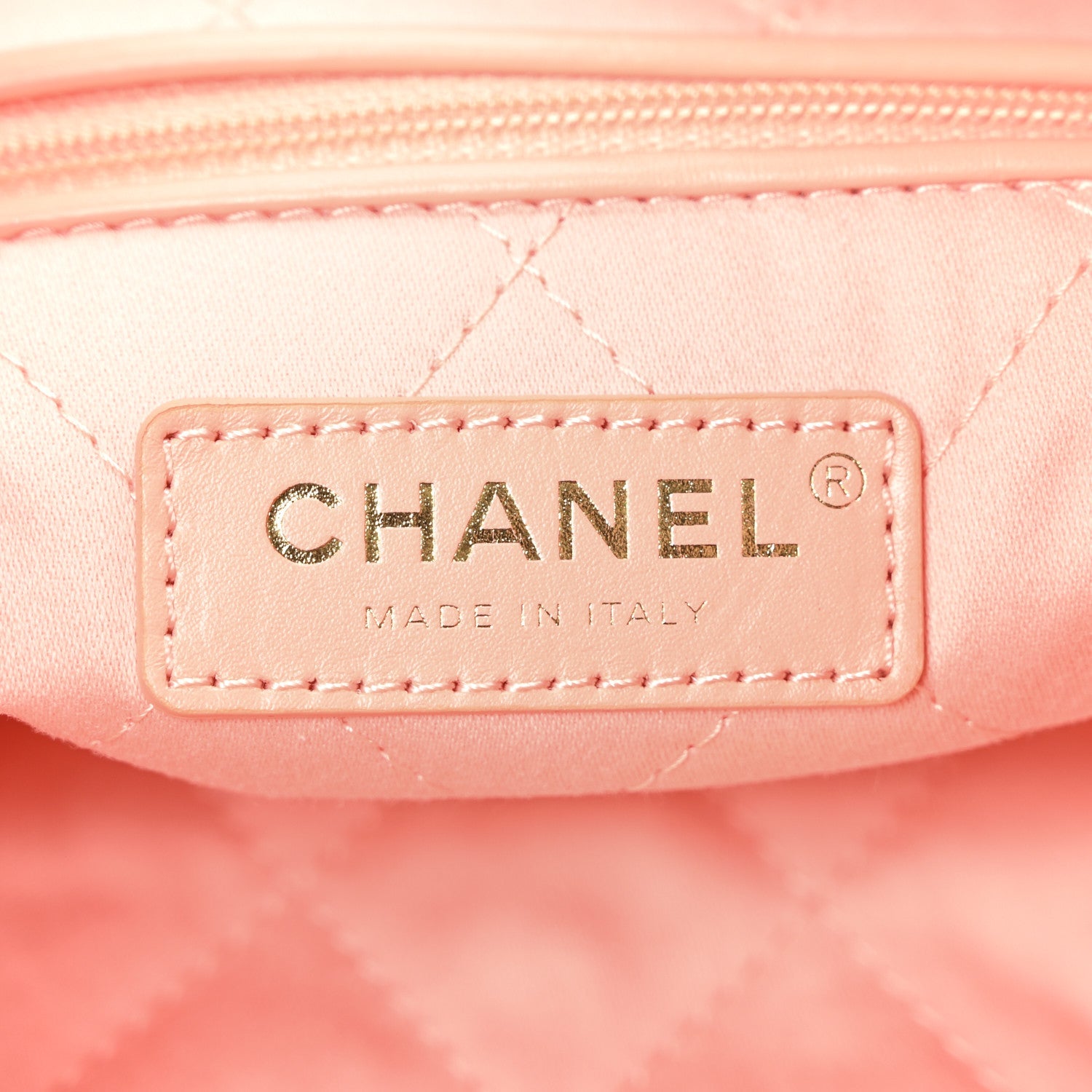 Shiny Calfskin Quilted Chanel 22 Light Orange