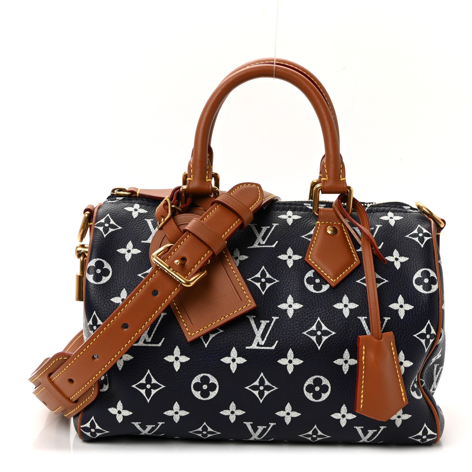 Calfskin Monogram Speedy P9 Bandouliere 25 Indigo
