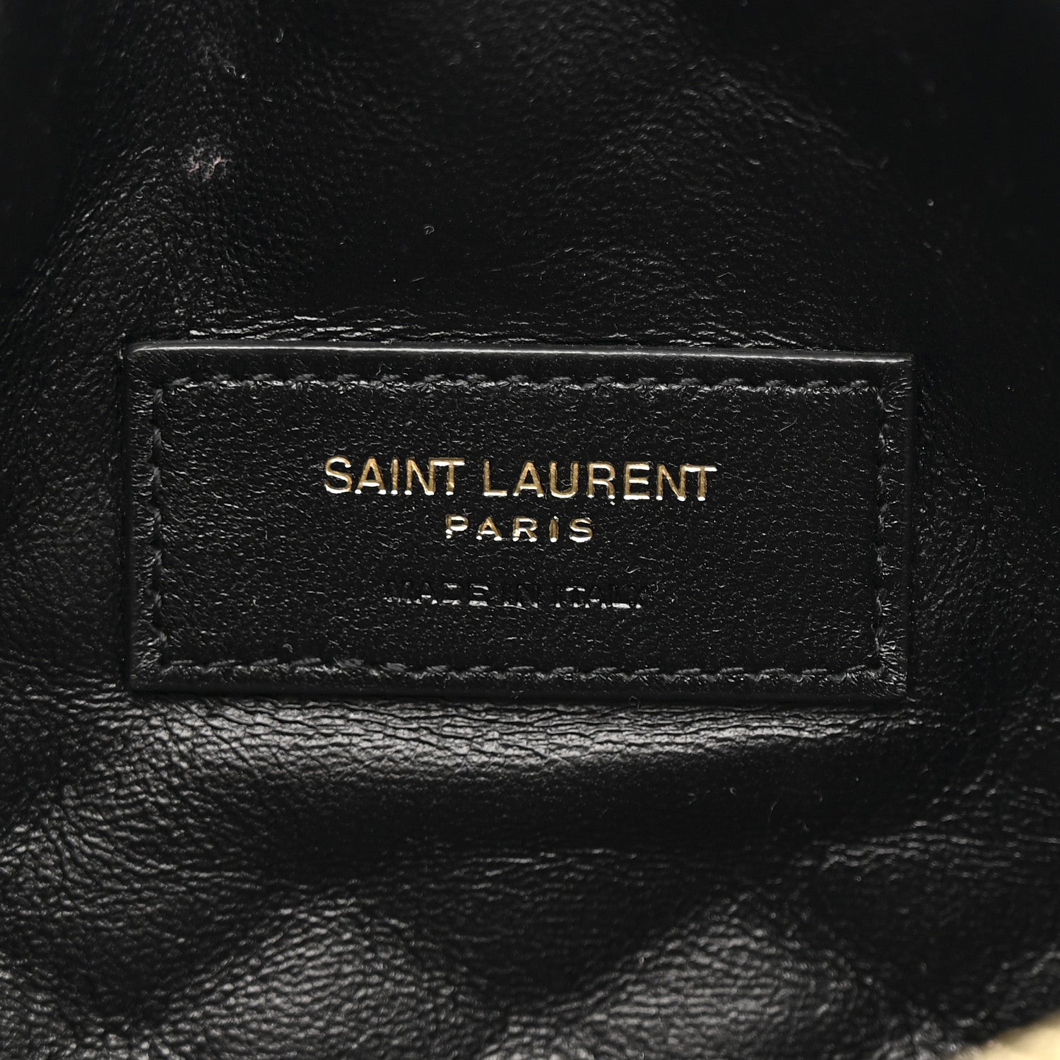 Lambskin Quilted Gaby Zipped Pouch Dark Cork