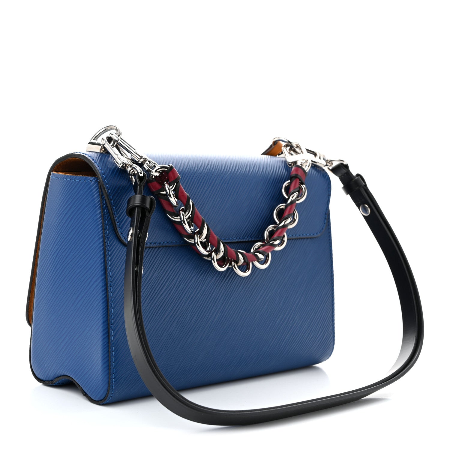 Epi Twist Braided Strap Shoulder Bag MM Bleu Roi