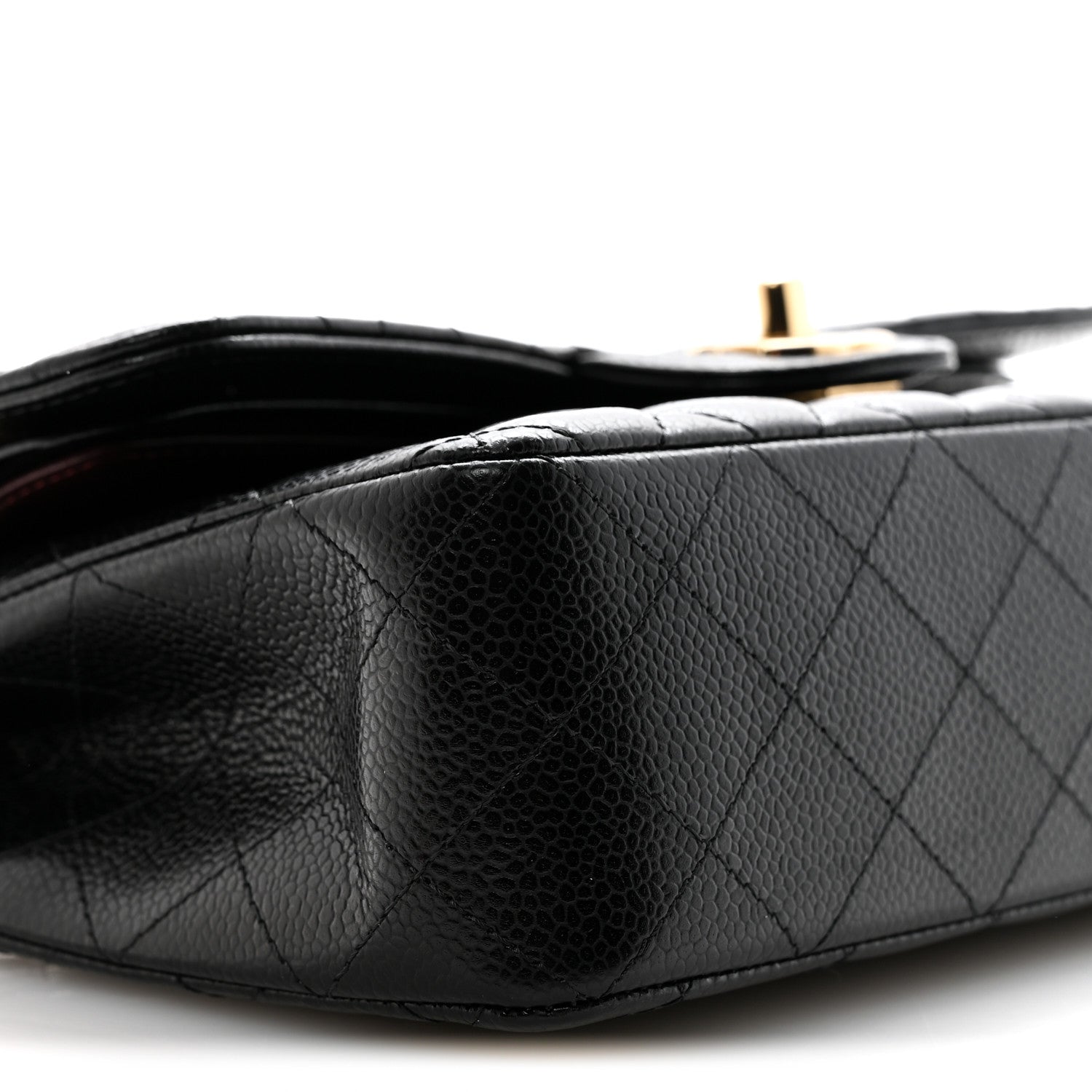 Caviar Quilted Small Double Flap Black