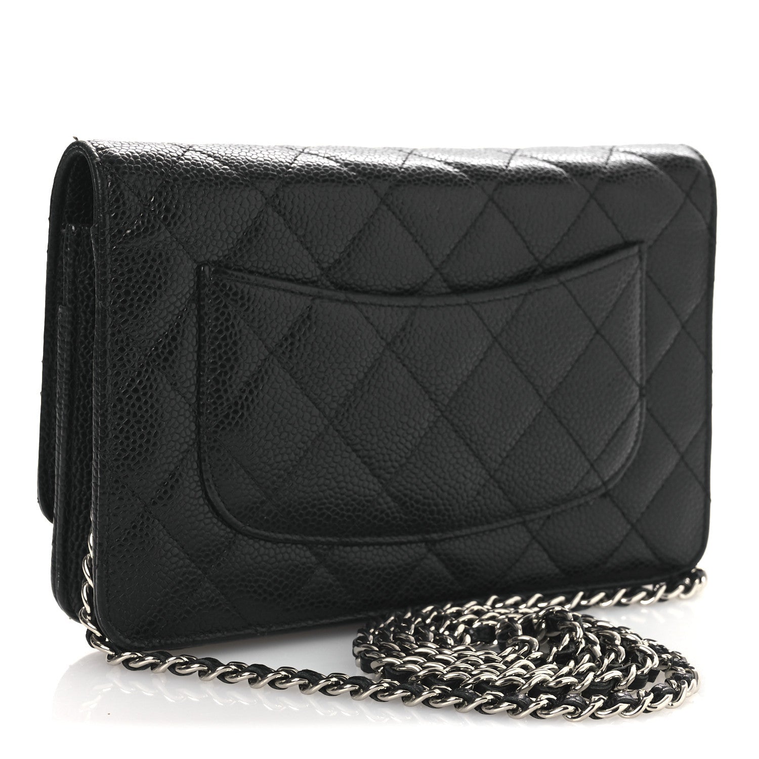 Caviar Quilted Wallet On Chain WOC Black