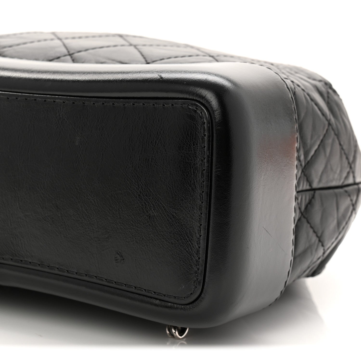 Aged Calfskin Quilted Small Gabrielle Backpack Black