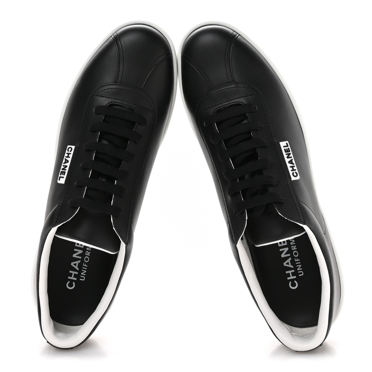 Calfskin CC Mens Uniform Sneakers 43 Black