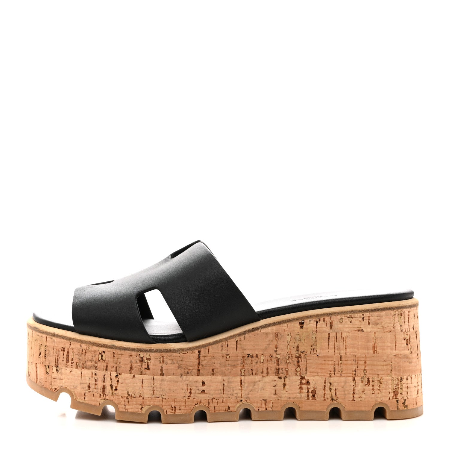 Calfskin Cork Eze 30 Sandals 37 Black