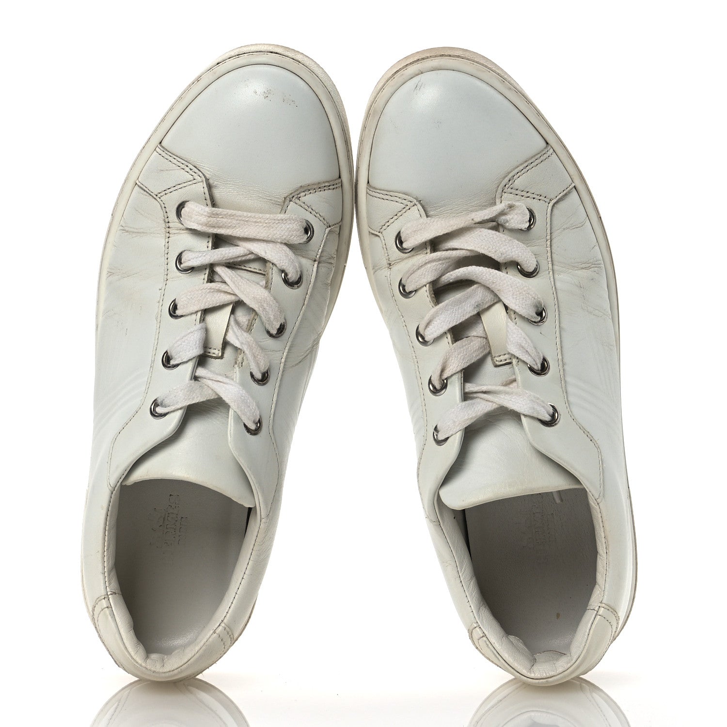 Calfskin Womens Advantage Sneakers 37 White