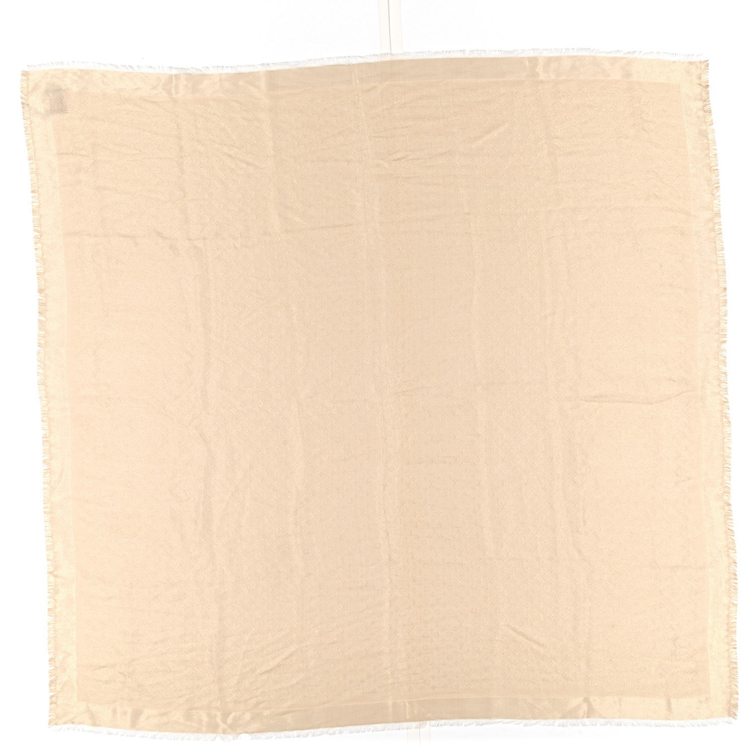 Silk Lurex Wool Monogram Shine Shawl Greige
