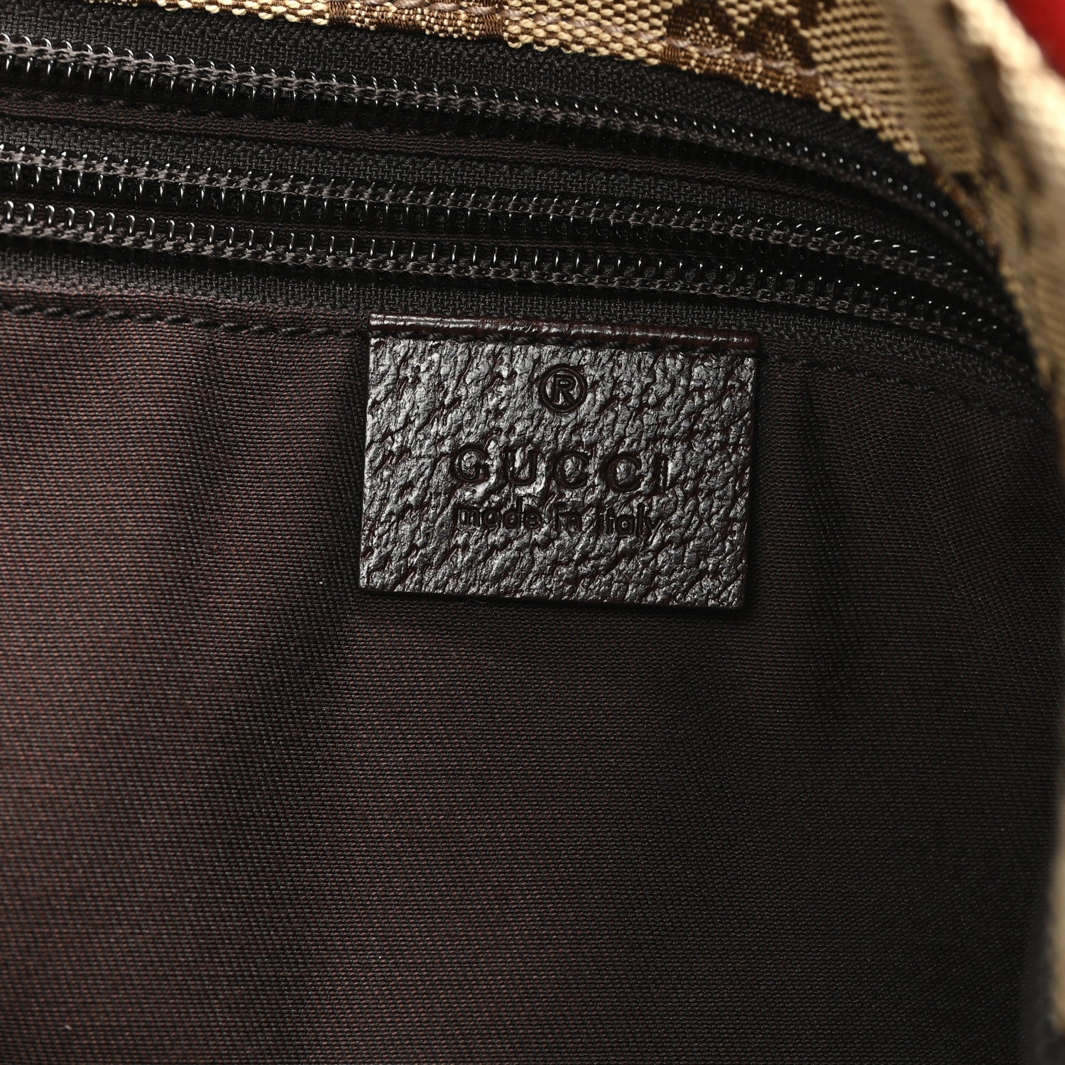 GG Monogram Medium Web Handle Bucket Tote Dark Brown
