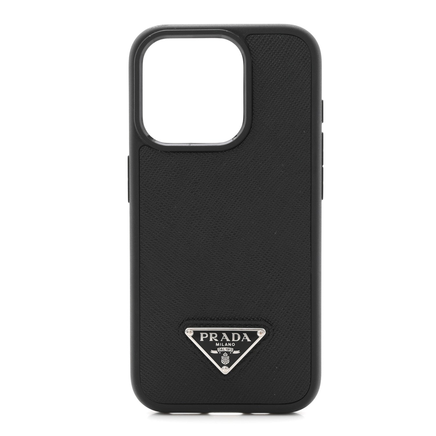 Saffiano iPhone 15 Pro Case Black