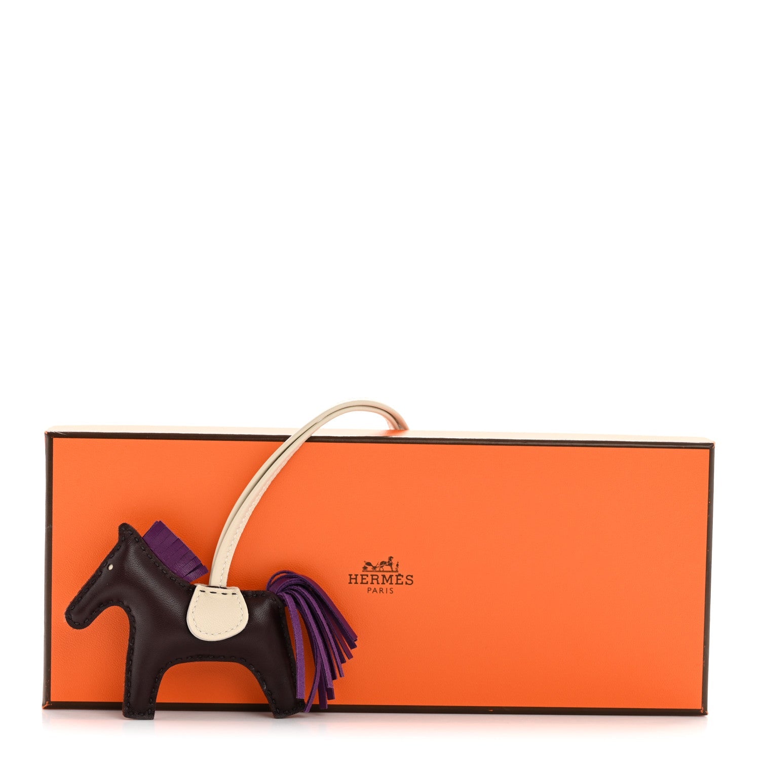 Milo Lambskin Grigri Rodeo Horse Bag Charm PM Rouge Sellier Craie Violet