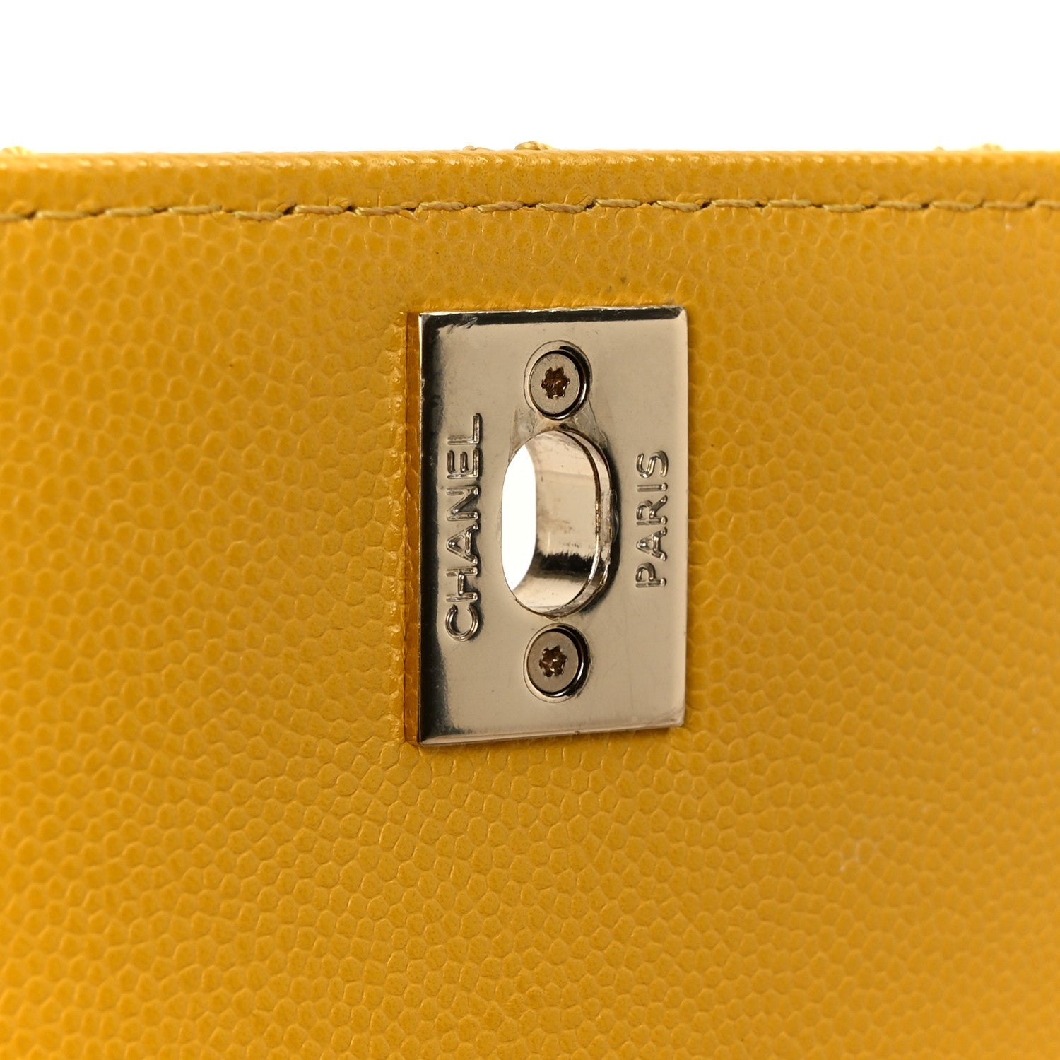 Caviar Quilted Mini Coco Handle Flap Yellow