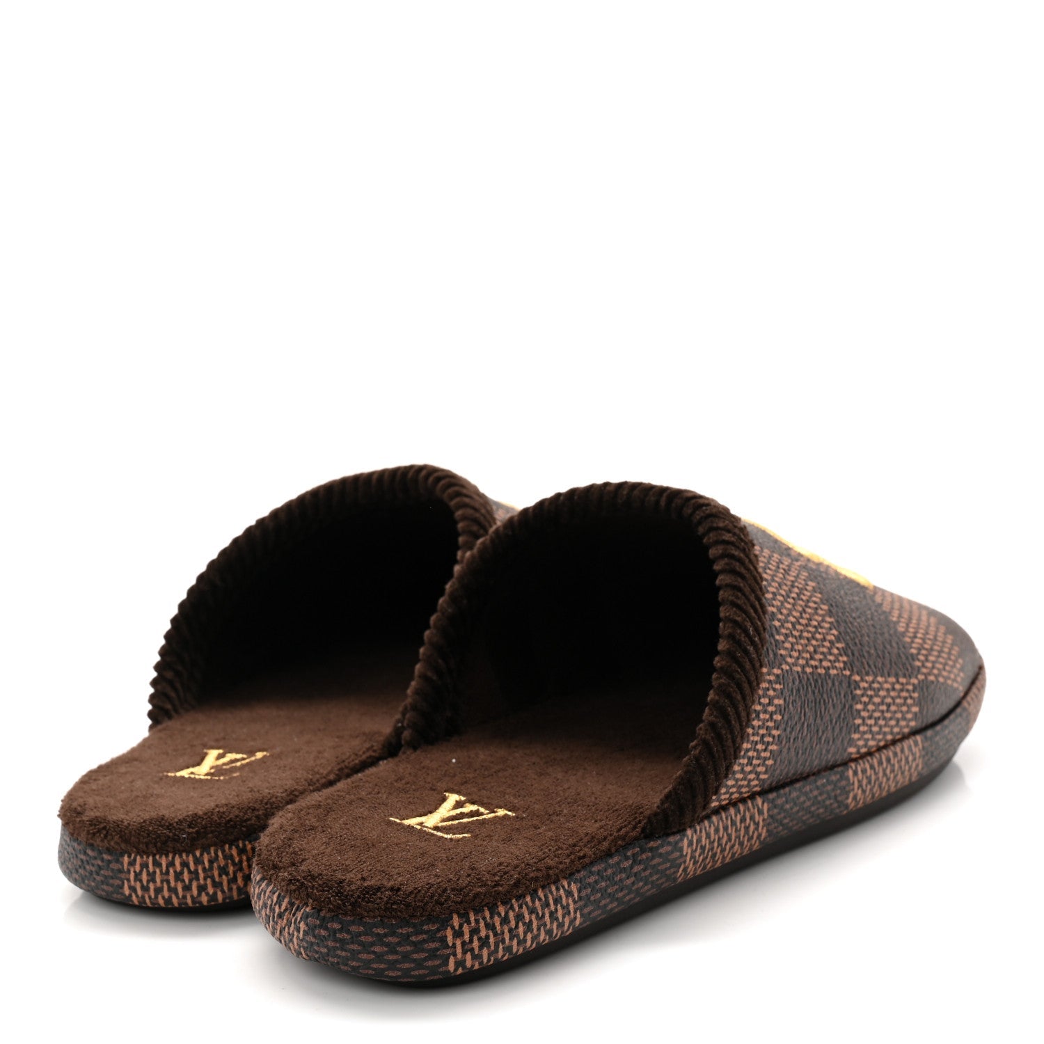 Damier Ebene Palace Slippers 35 Mocha