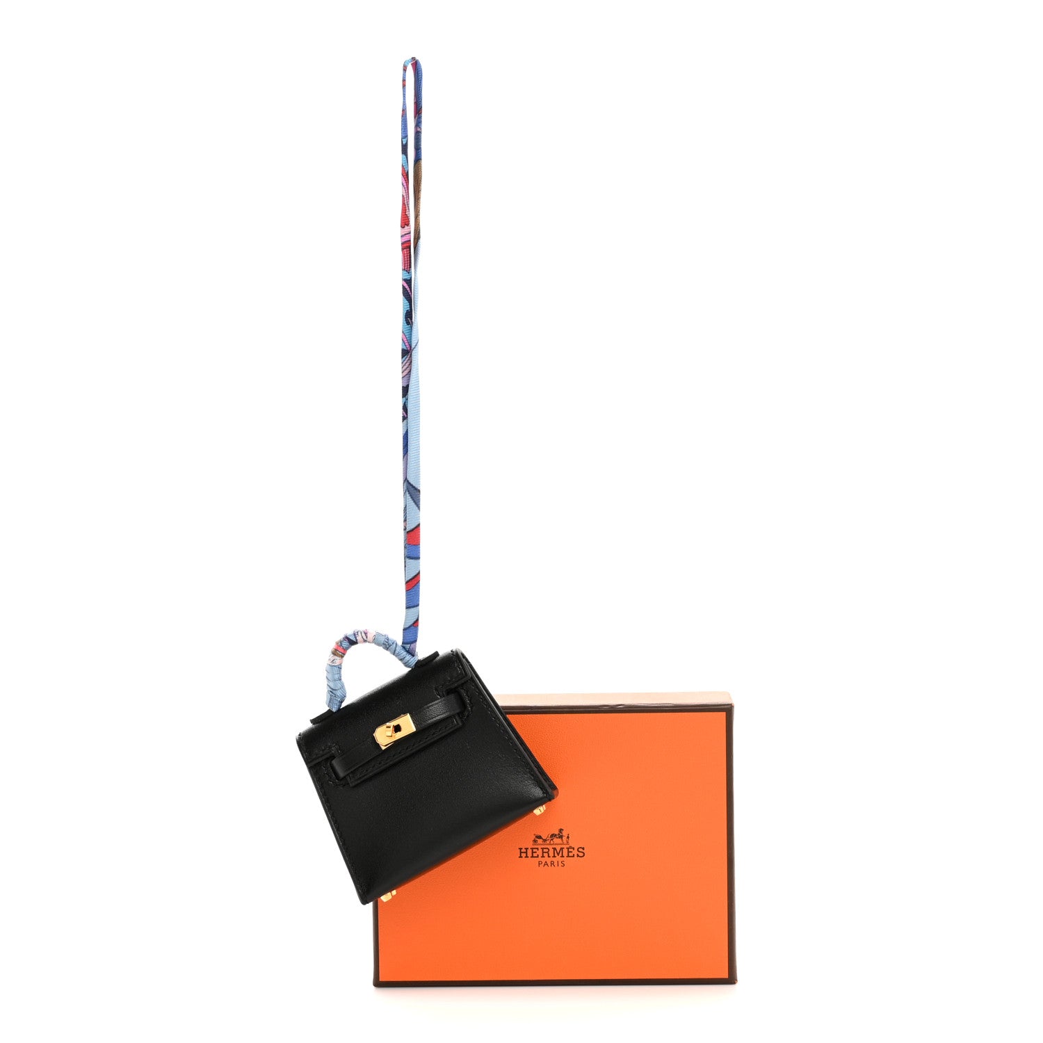 Tadelakt Mini Kelly Twilly Bag Charm Black