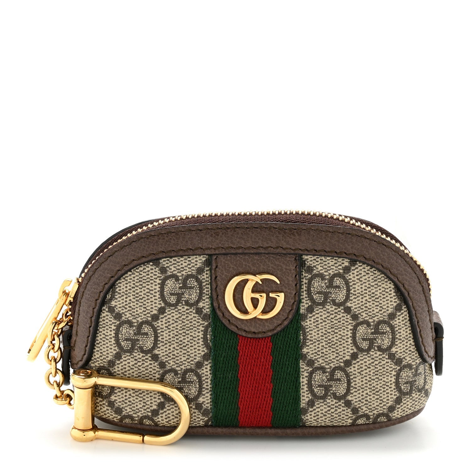 GG Supreme Monogram Web Ophidia Dome Key Pouch Beige New Acero