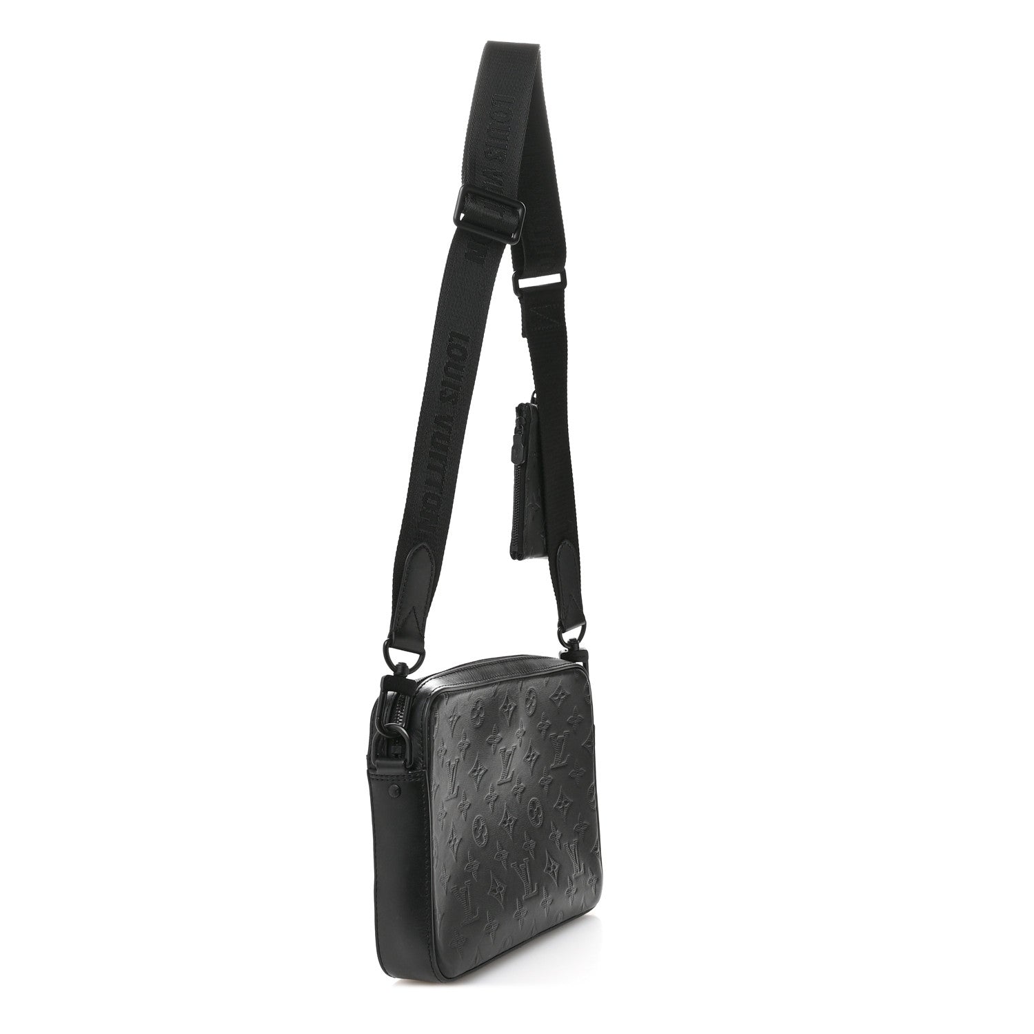 Calfskin Monogram Shadow Duo Messenger Black