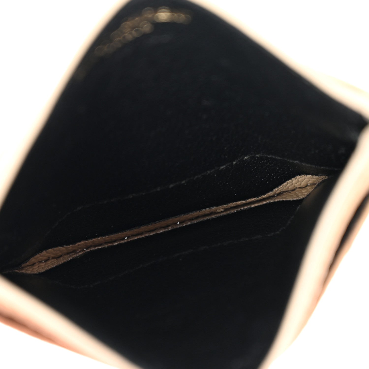 Grain De Poudre Matelasse Chevron Monogram Credit Card Case Nude Powder