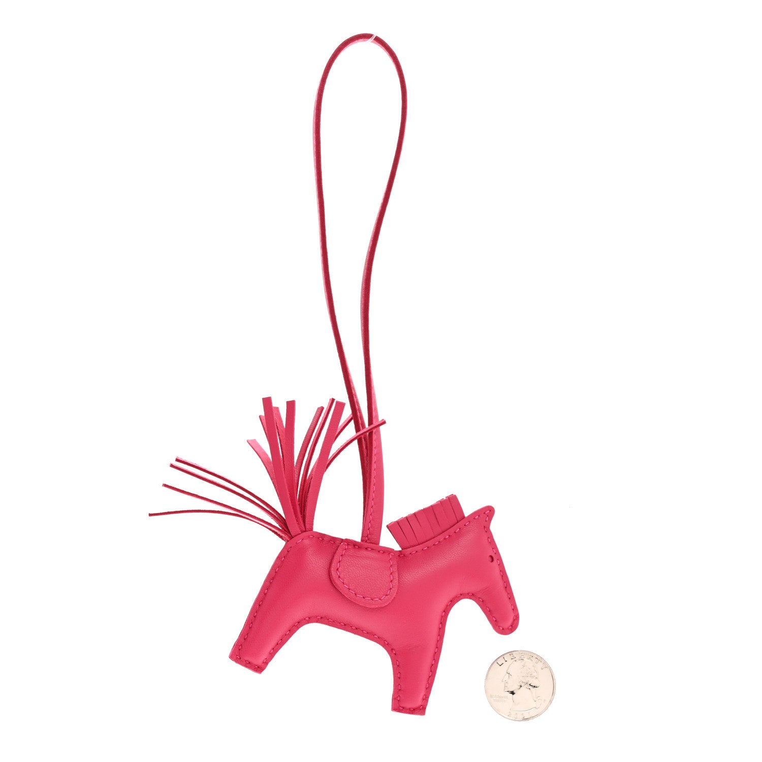 Milo Lambskin Grigri Rodeo Horse Bag Charm PM Rose Mexico