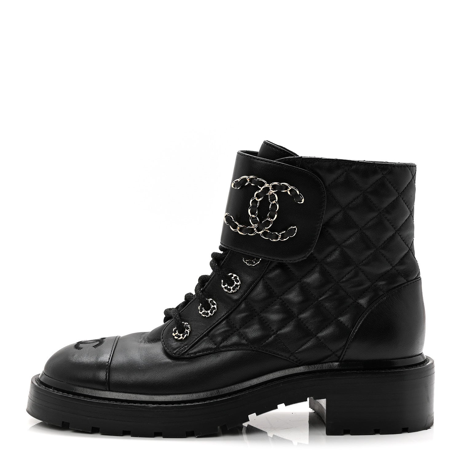 Calfskin Cap Toe CC Riding Boots 39 Black