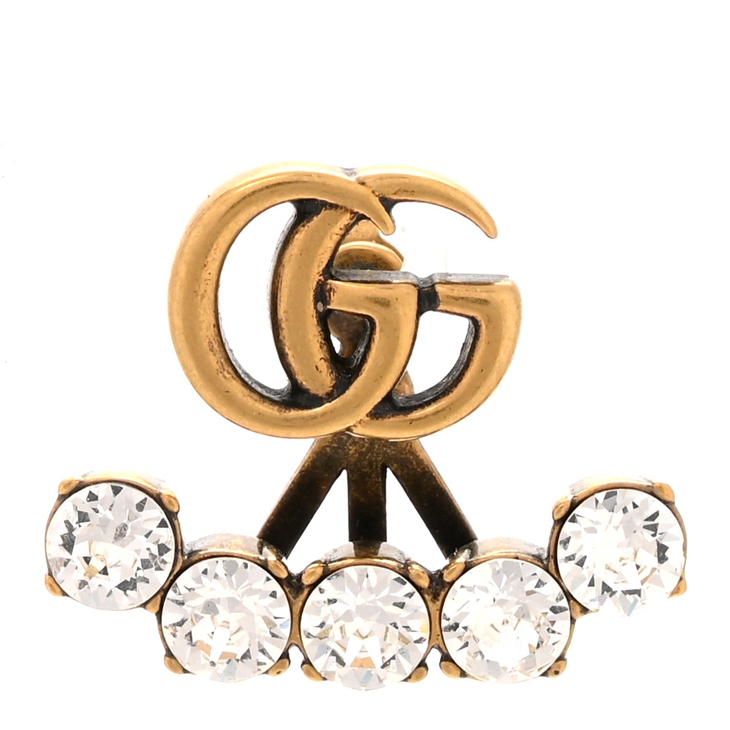 Crystal Single GG Earring Gold