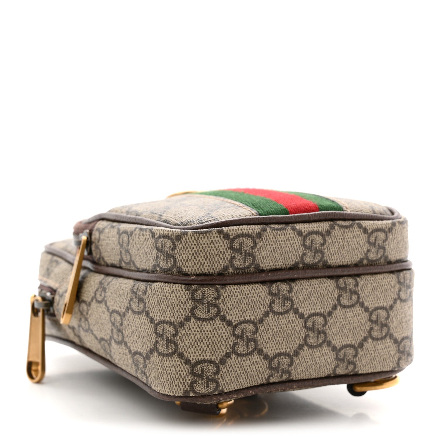GG Supreme Monogram Web Mini Ophidia Messenger Brown