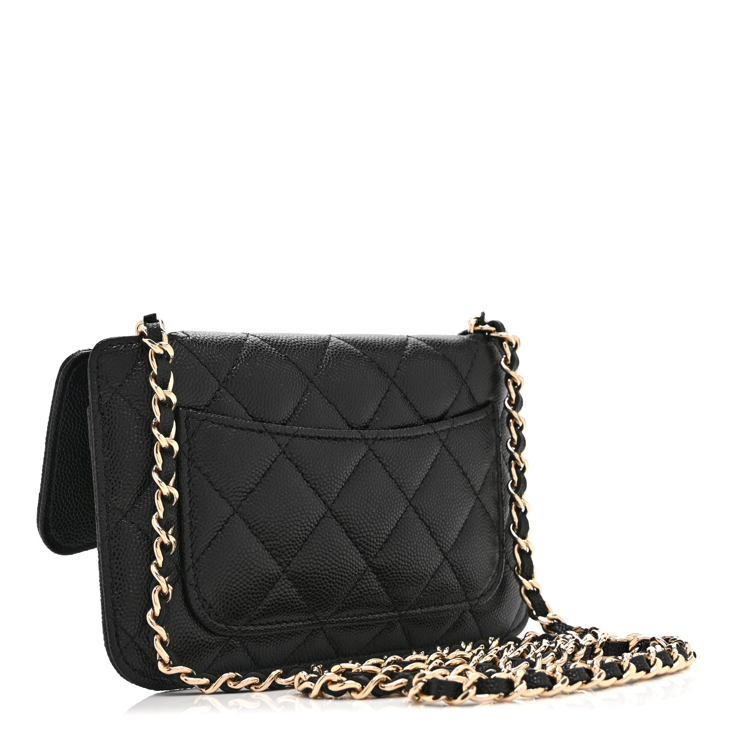Caviar Fabric Graffiti Foldable Tote Bag With Chain Black Multicolor
