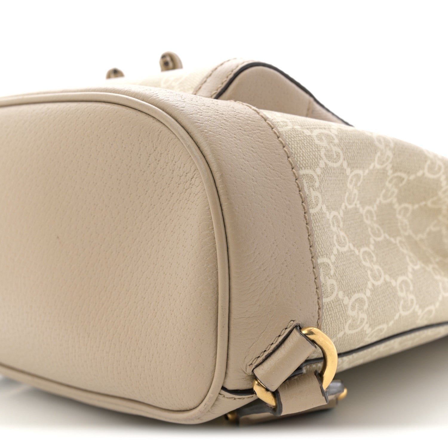 GG Supreme Monogram Azalea Calfskin Retro Interlocking G Buckle Backpack Beige Mystic White