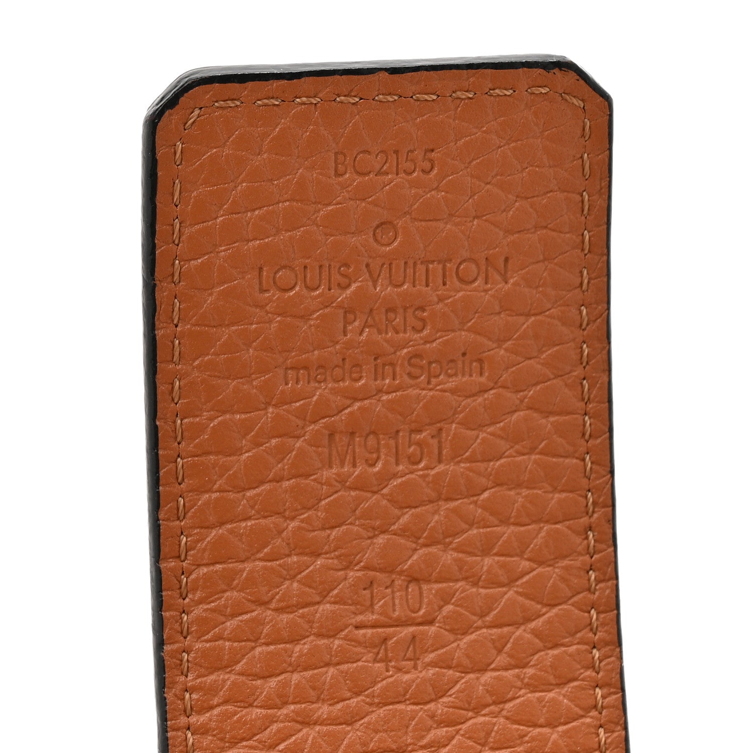 Taurillon Calfskin 30mm LV Initiales Reversible Belt 110 44 Black
