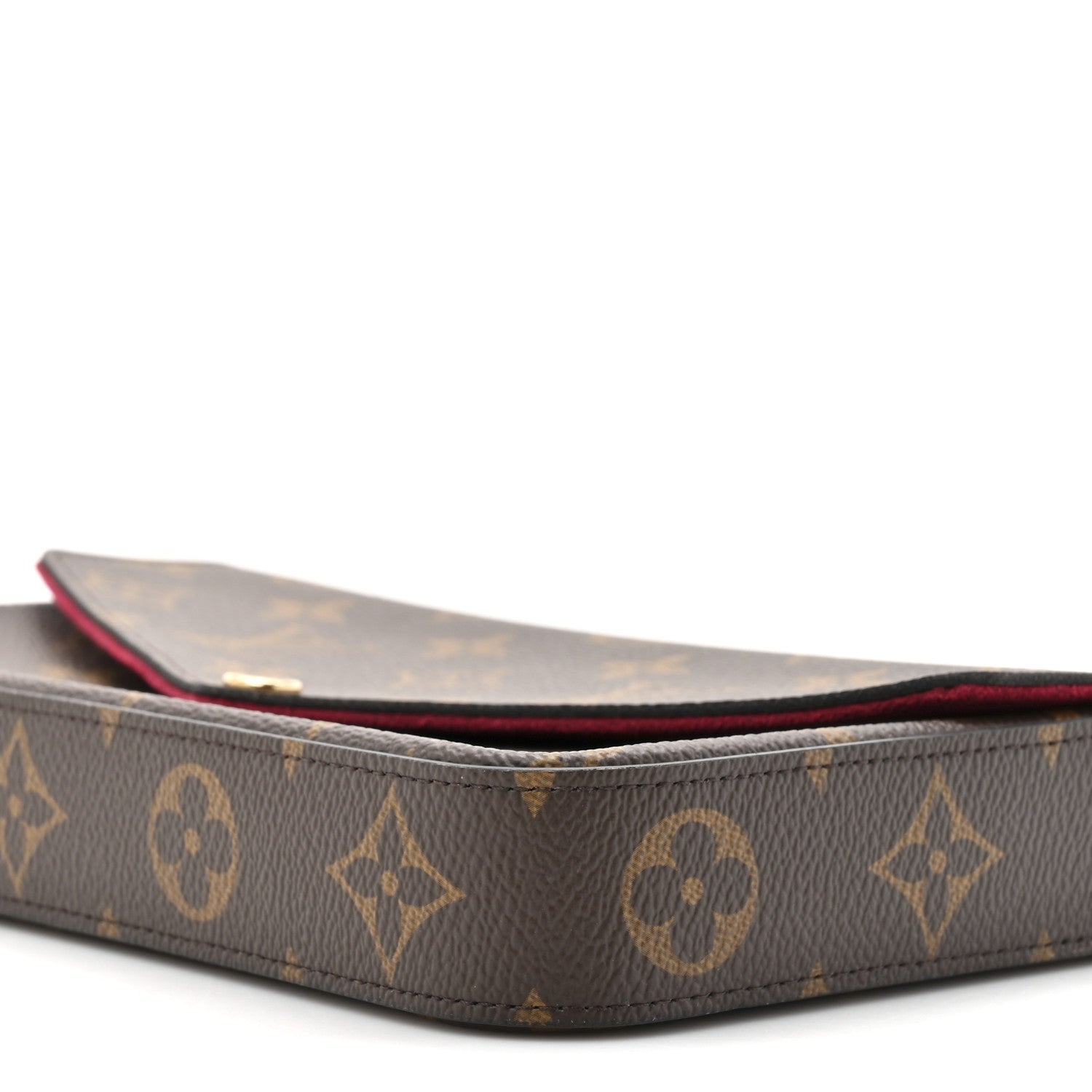 Monogram Pochette Felicie Chain Wallet Fuchsia