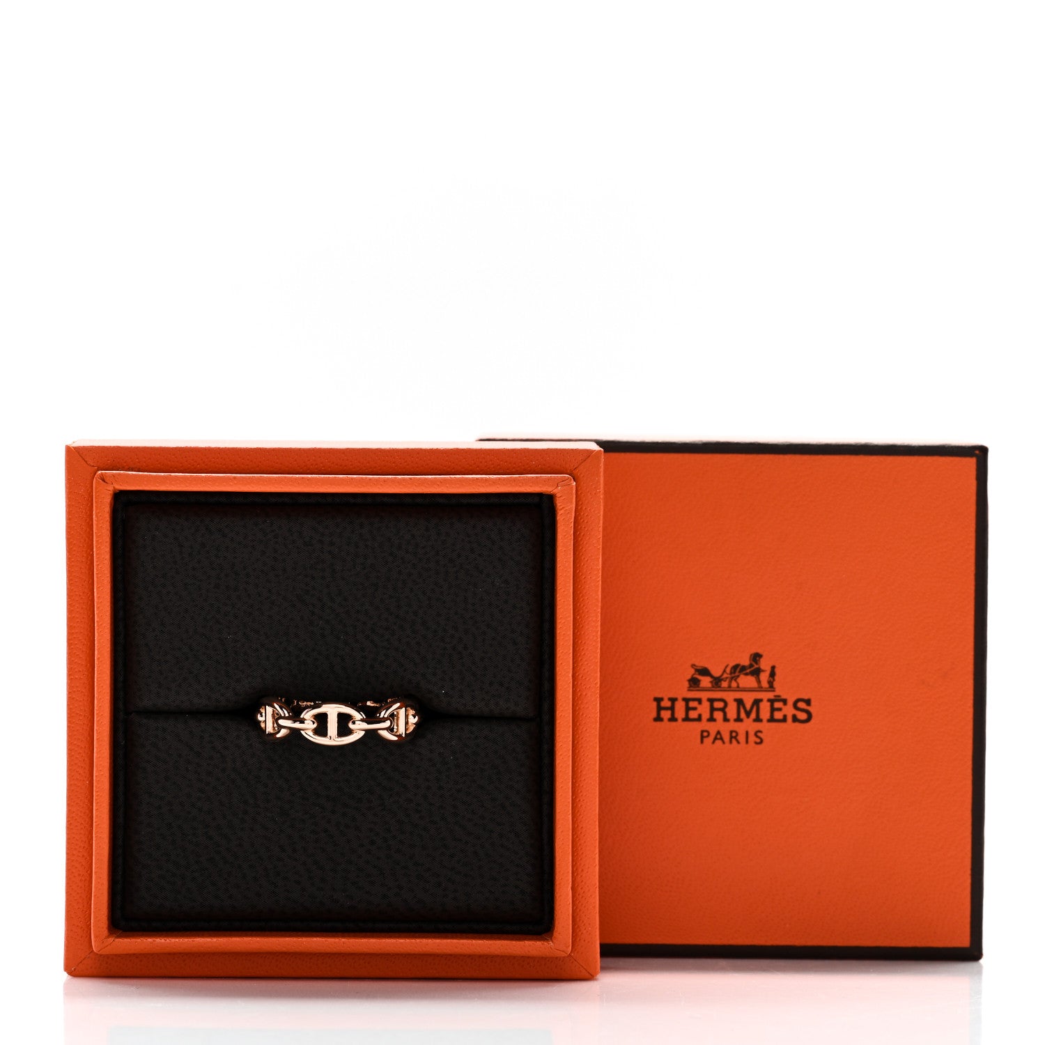 18K Rose Gold PM Chaine d'Ancre Enchainee Ring 53 6.5