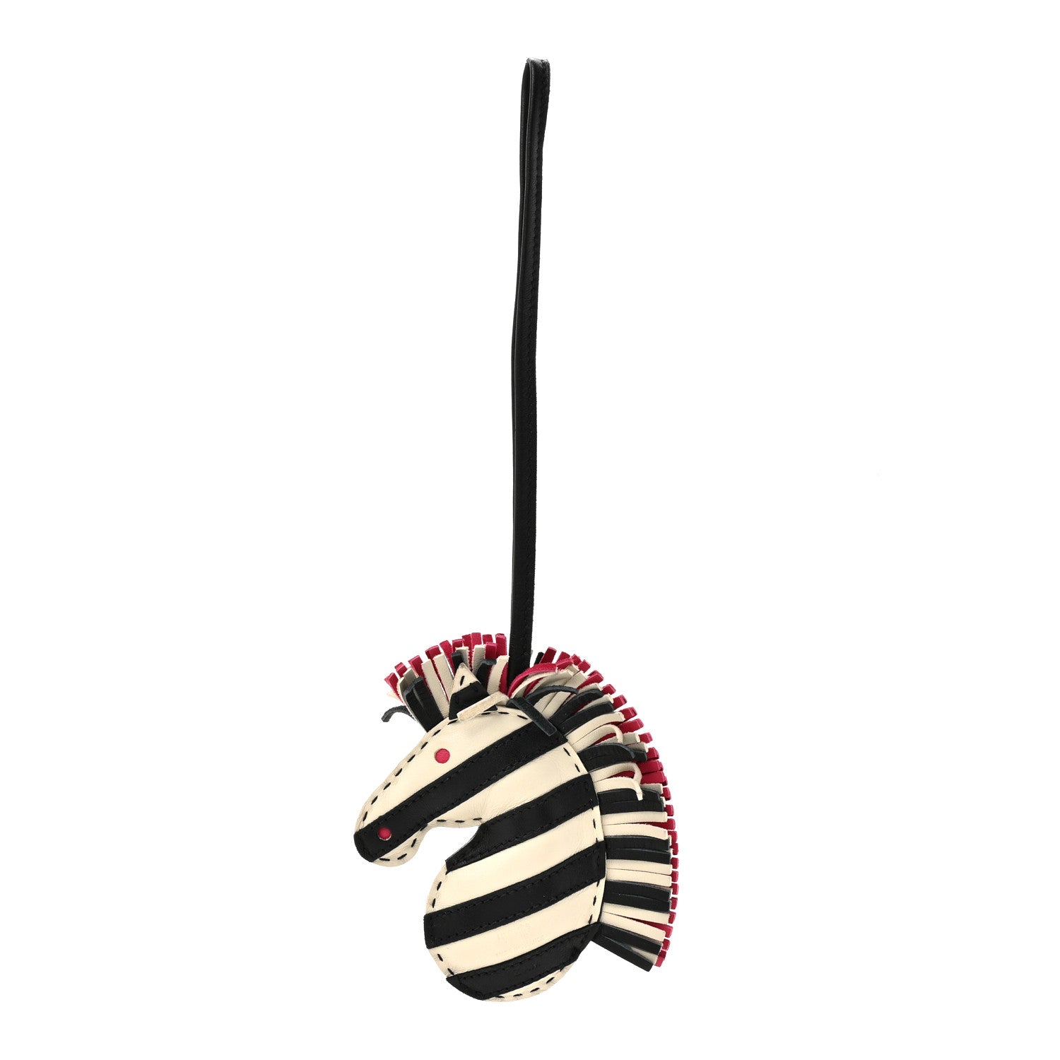 Milo Lambskin Geegee Savannah Bag Charm Craie Black Rose Mexico